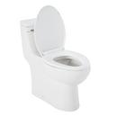 1.28 gpf Elongated One Piece Skirted Toilet in White - Includes Lever in Polished Nickel 