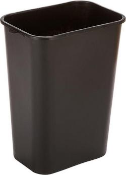 41 qt. Plastic Soft Side Waste Basket in Black (Case of 12)
