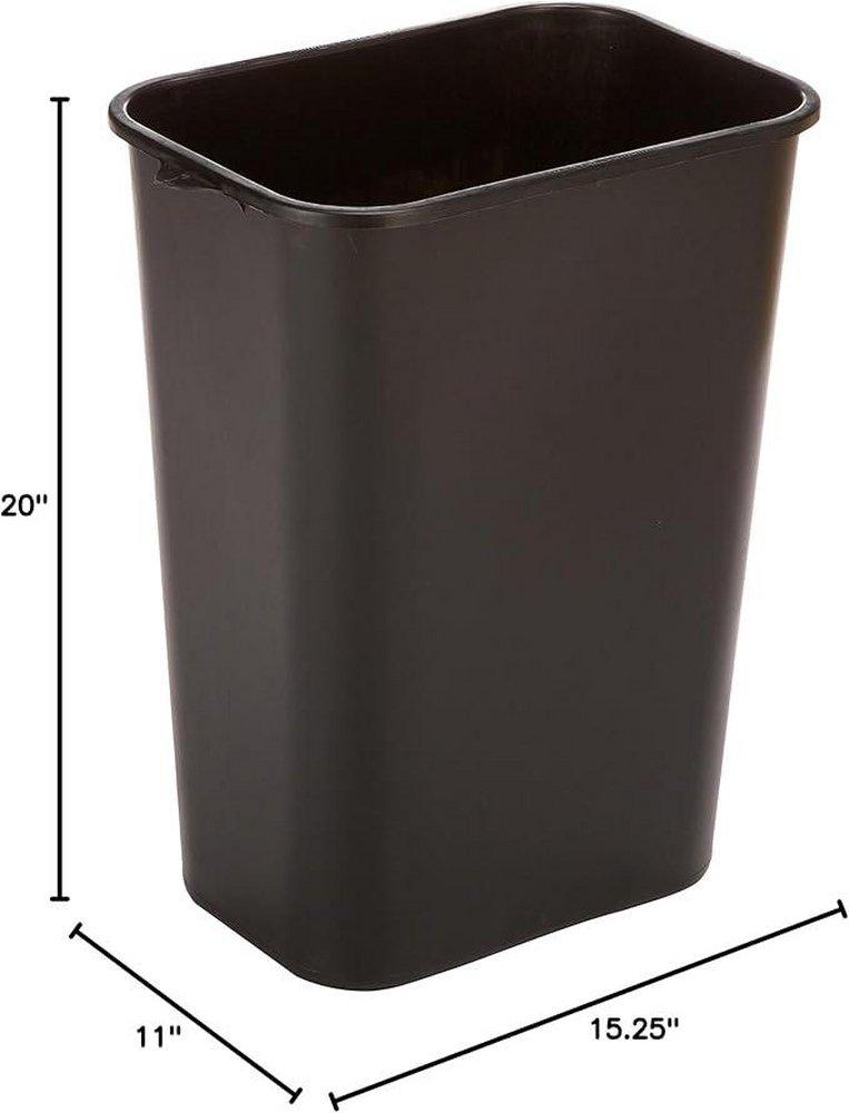 41 qt. Plastic Soft Side Waste Basket in Black (Case of 12) 
