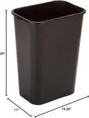 41 qt. Plastic Soft Side Waste Basket in Black (Case of 12) 