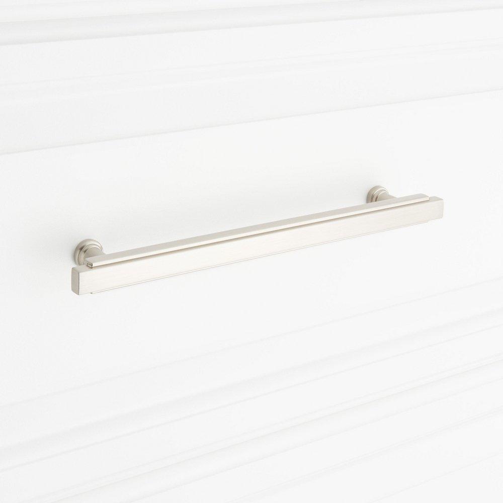 Signature Hardware Satin Nickel 6-5/16 in. Center-to-Center Bar Pull 