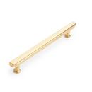 Signature Hardware Brushed Gold 7-9/16 in. Center-to-Center Bar Pull 