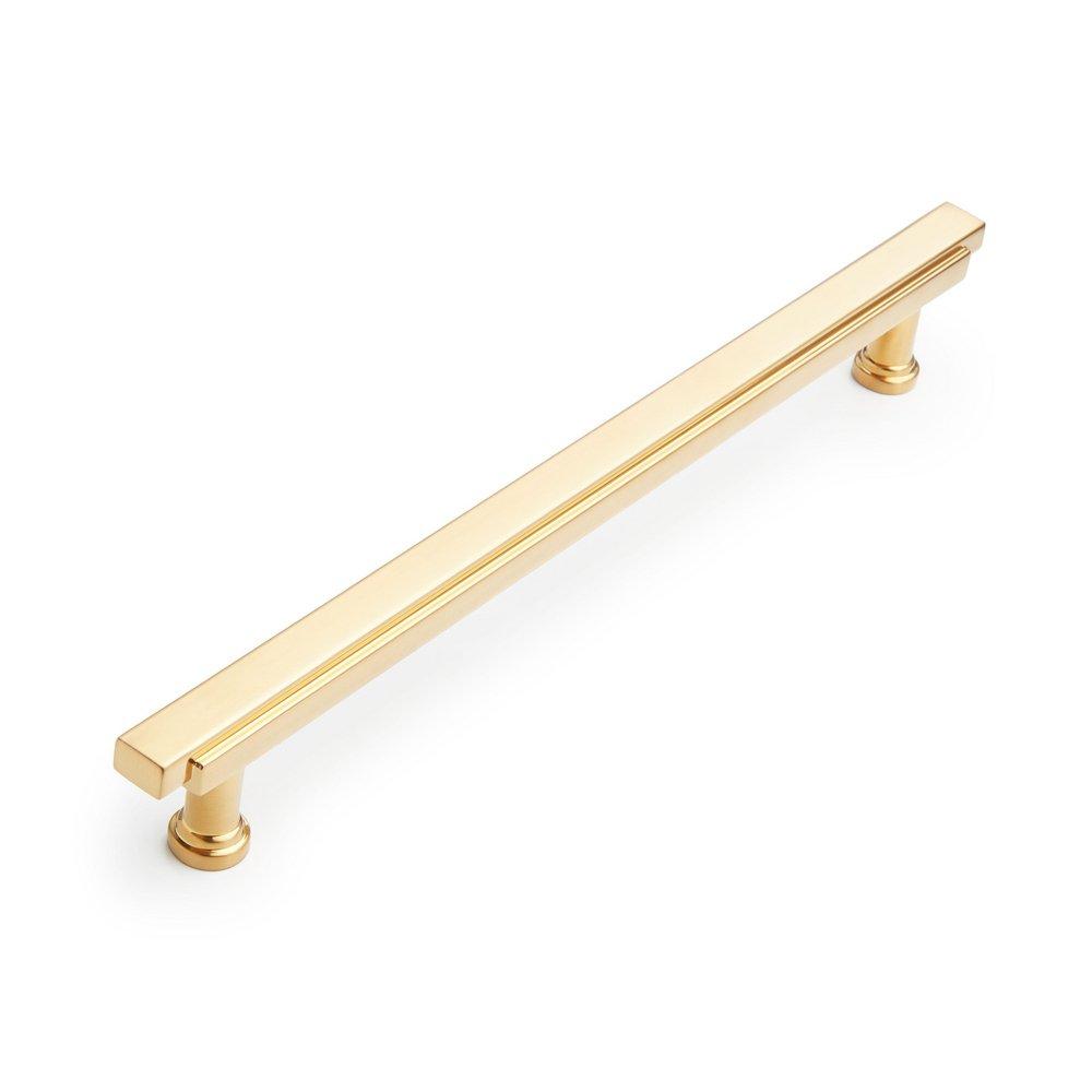 Signature Hardware Brushed Gold 8-13/16 in. Center-to-Center Bar Pull 
