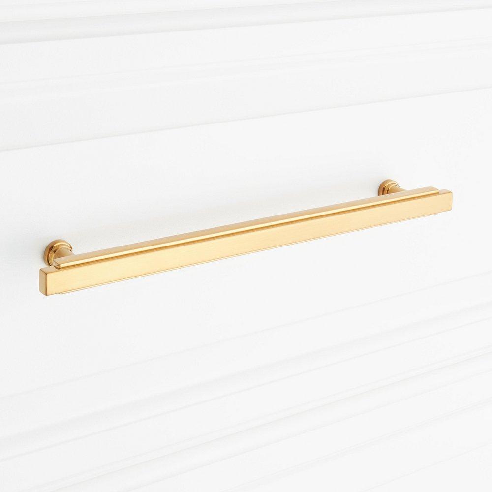 Signature Hardware Brushed Gold 8-13/16 in. Center-to-Center Bar Pull 