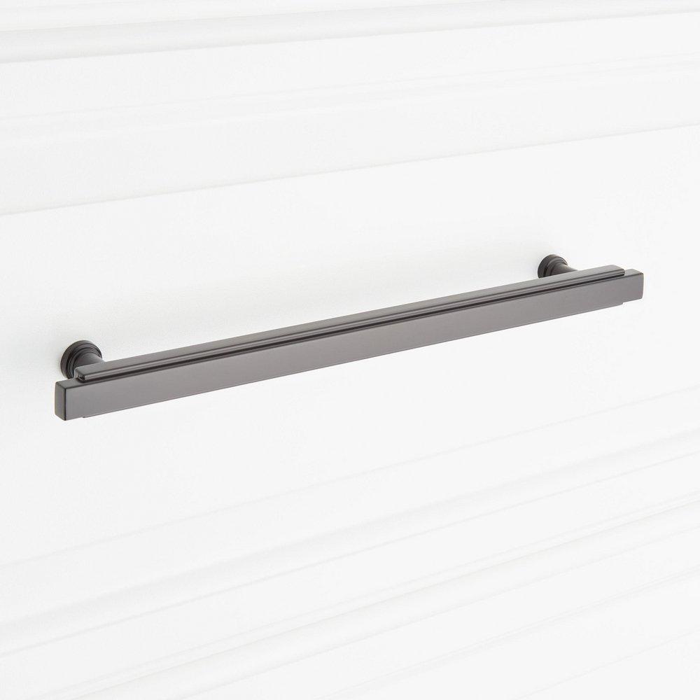Signature Hardware Matte Black 8-13/16 in. Center-to-Center Bar Pull 