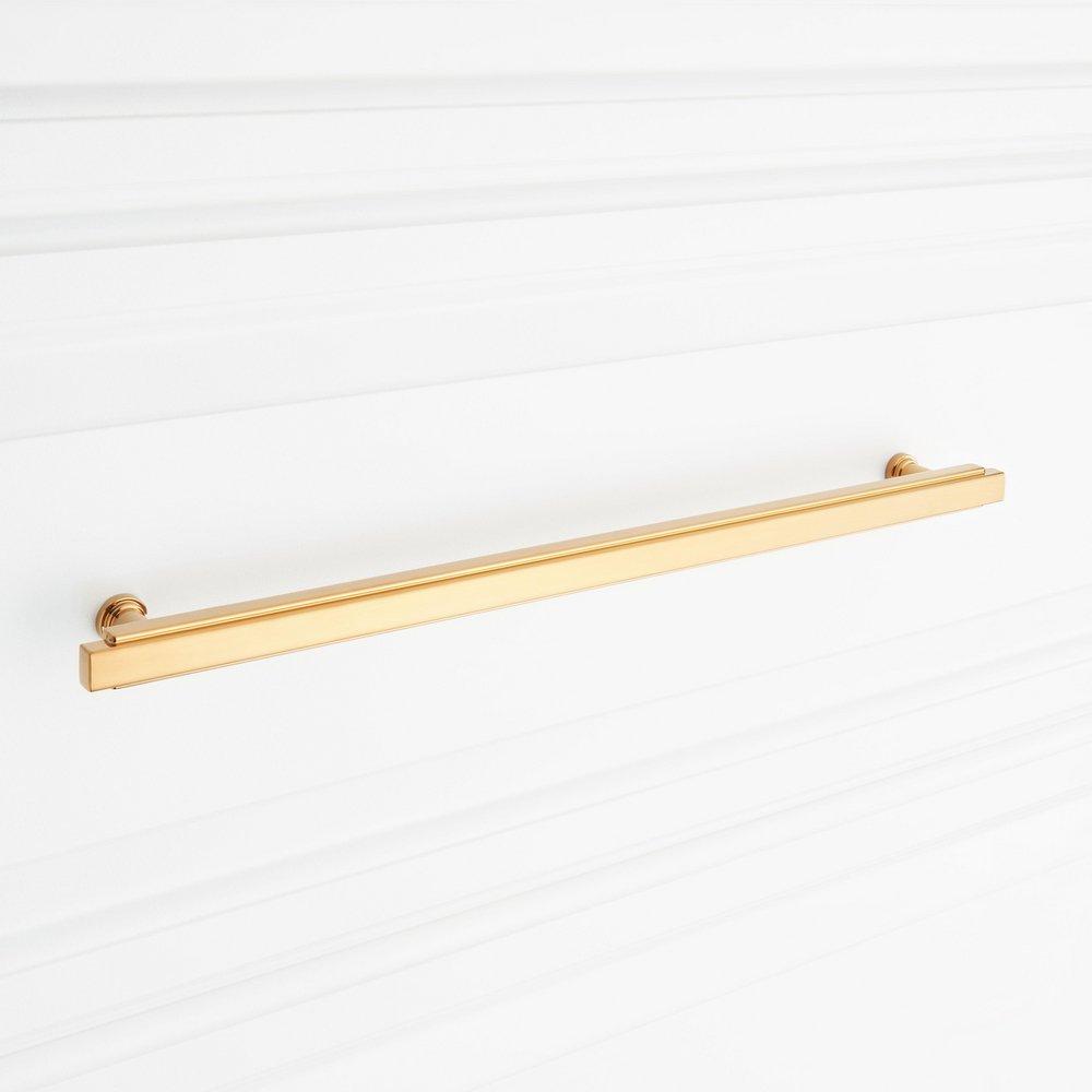 Signature Hardware Brushed Gold 10-1/16 in. Center-to-Center Bar Pull 