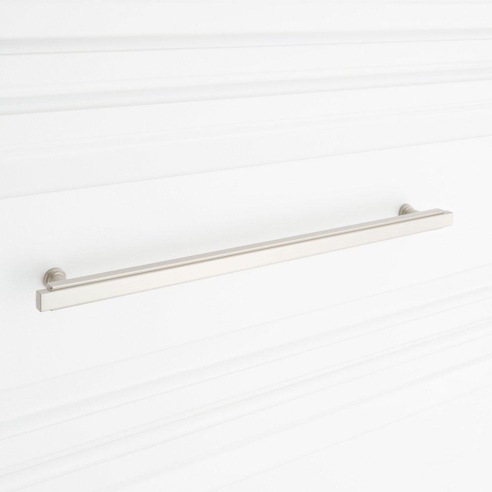 Signature Hardware Satin Nickel 12-5/8 in. Center-to-Center Bar Pull 