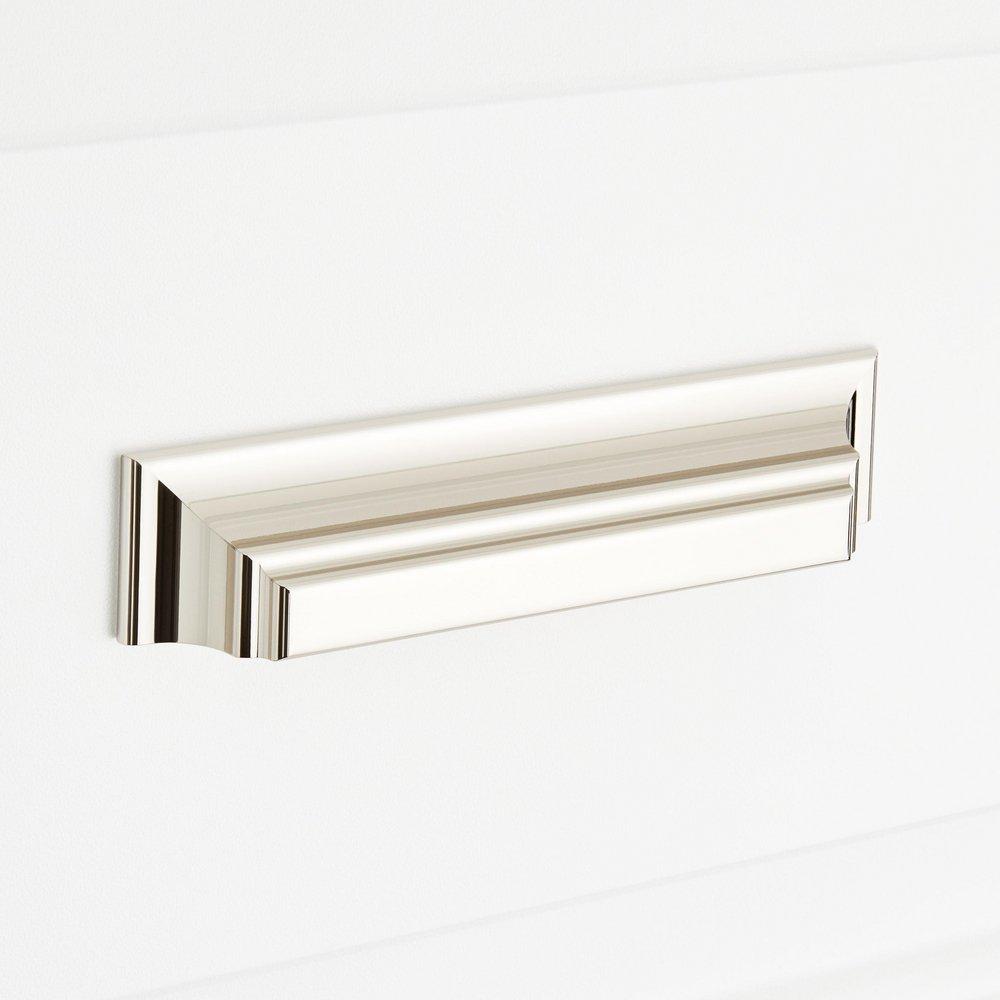 Signature Hardware Polished Nickel 3-3/4 in. Center-to-Center Cup Pull 