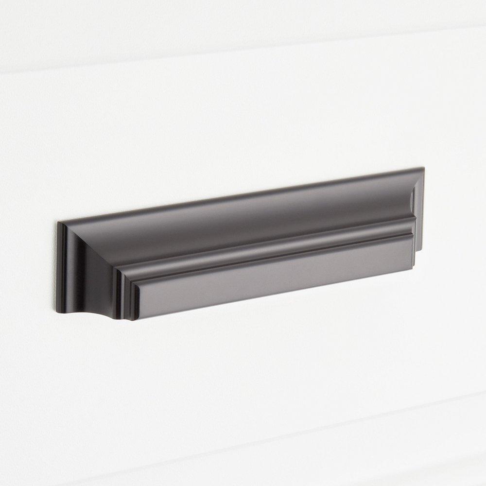 Signature Hardware Matte Black 5-1/16 in. Center-to-Center Cup Pull 