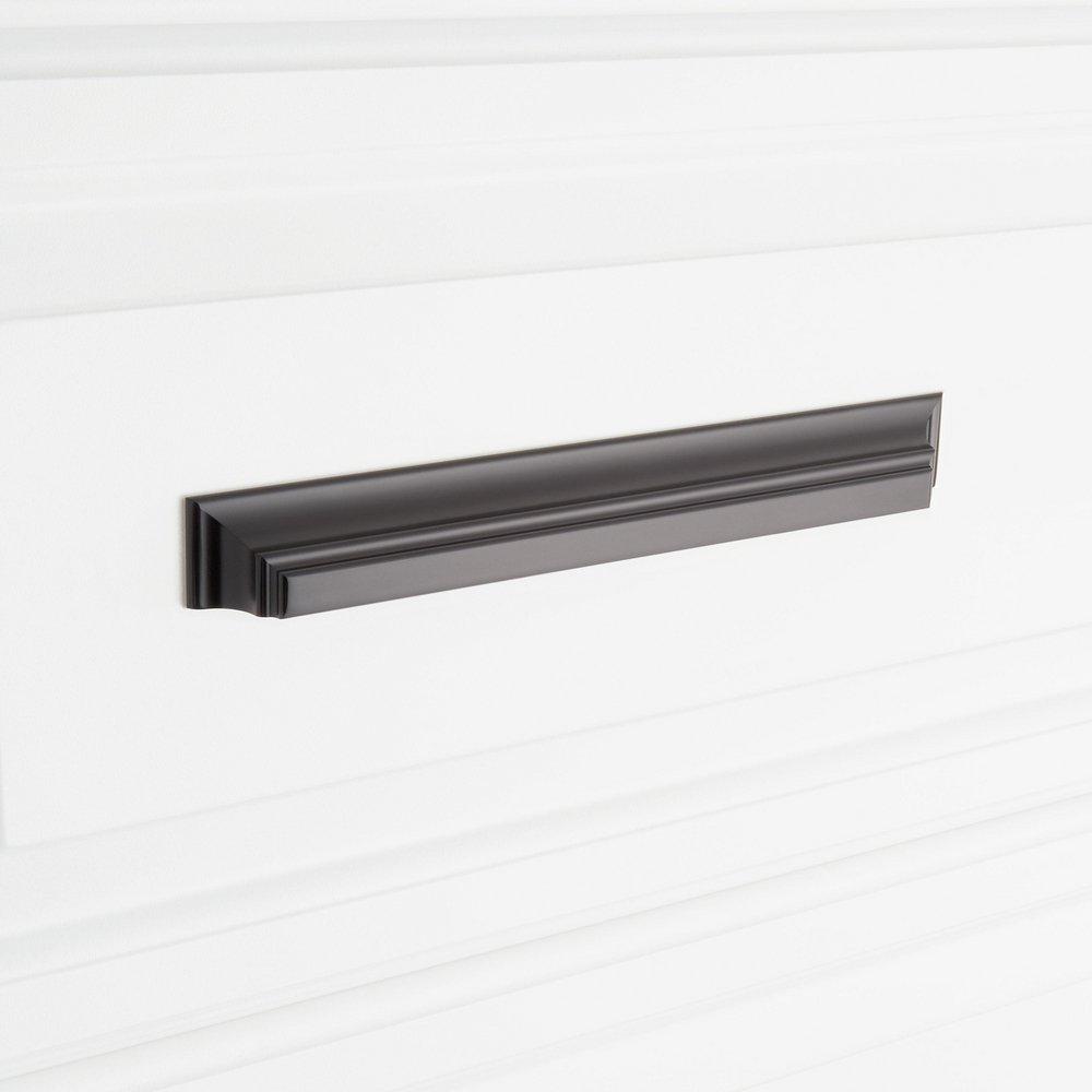 Signature Hardware Matte Black 6-5/16 in. Center-to-Center Cup Pull 