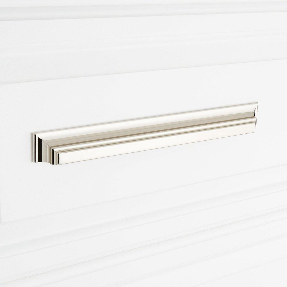 Signature Hardware Polished Nickel 8-13/16 in. Center-to-Center Cup Pull 
