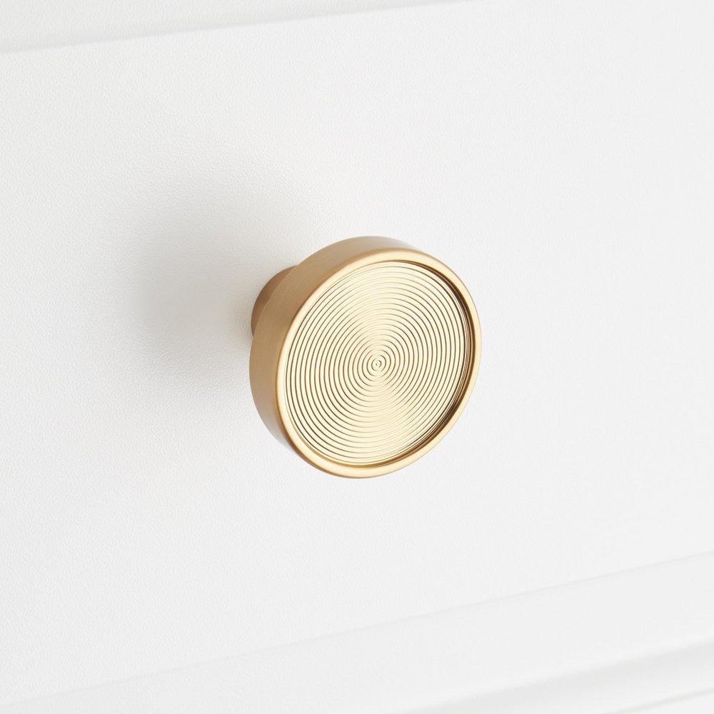Signature Hardware Brushed Gold 1-1/4 in. Cabinet Knob 