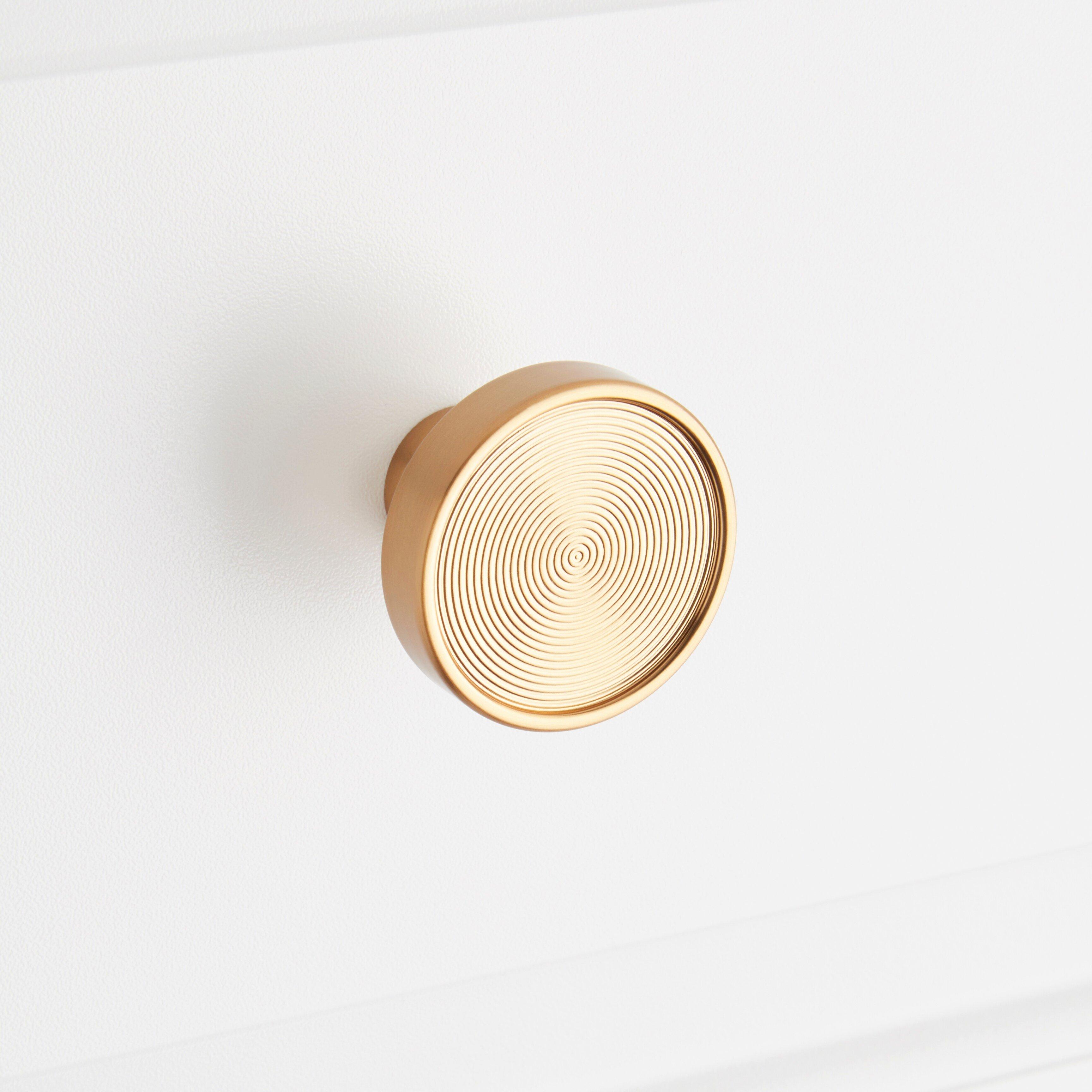Signature Hardware Brushed Gold 1-1/4 in. Cabinet Knob 