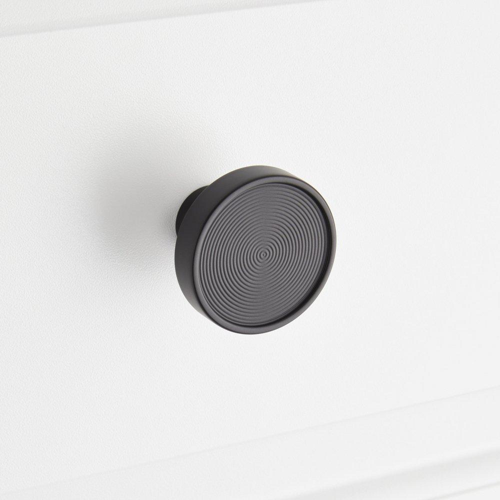 Signature Hardware Matte Black 1-1/4 in. Cabinet Knob 