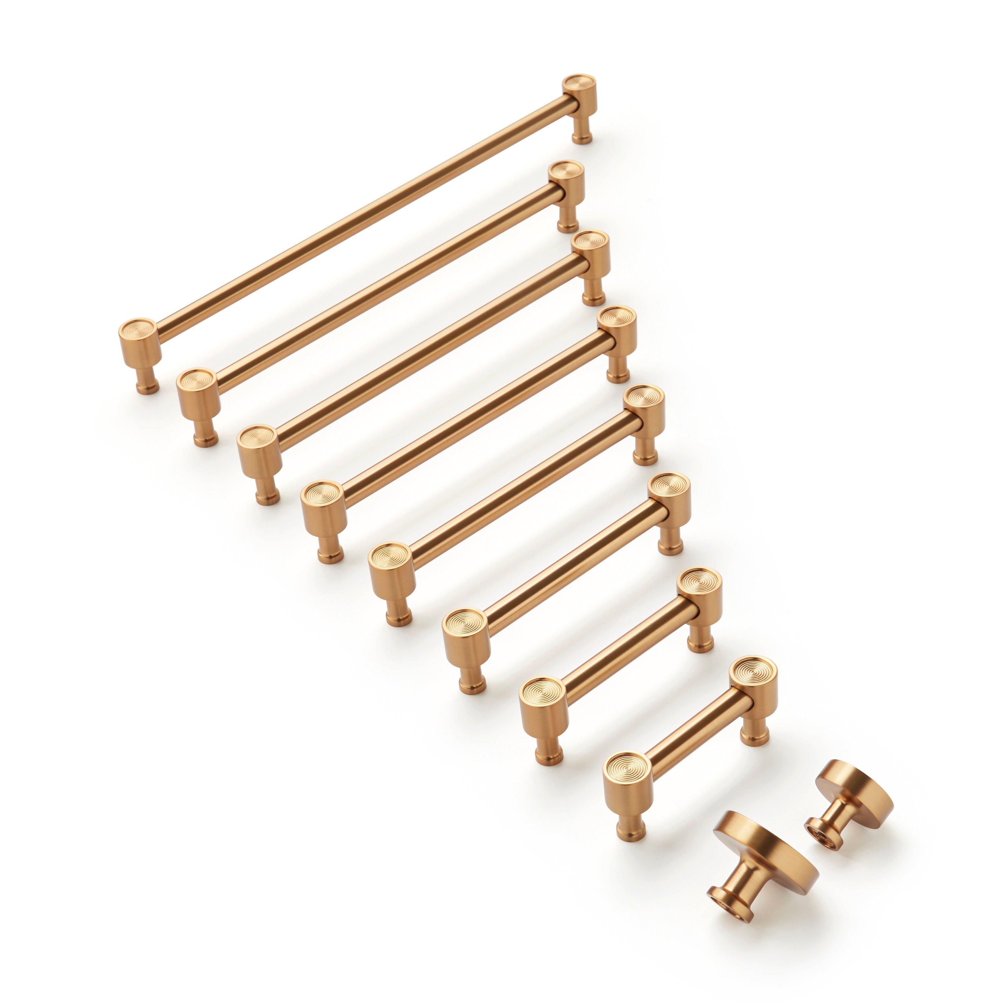 Signature Hardware Brushed Gold 5-1/16 in. Center-to-Center Cabinet Pull 