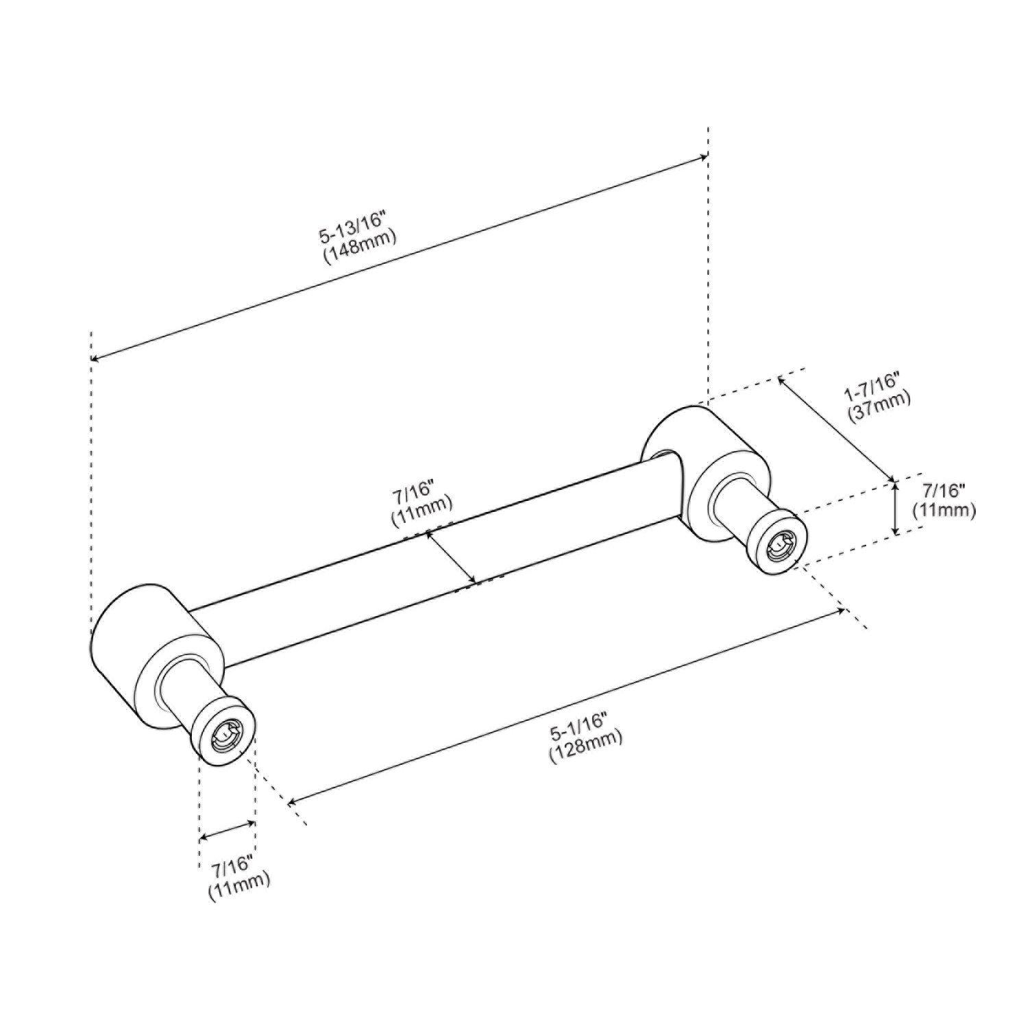 Signature Hardware Brushed Gold 5-1/16 in. Center-to-Center Cabinet Pull 