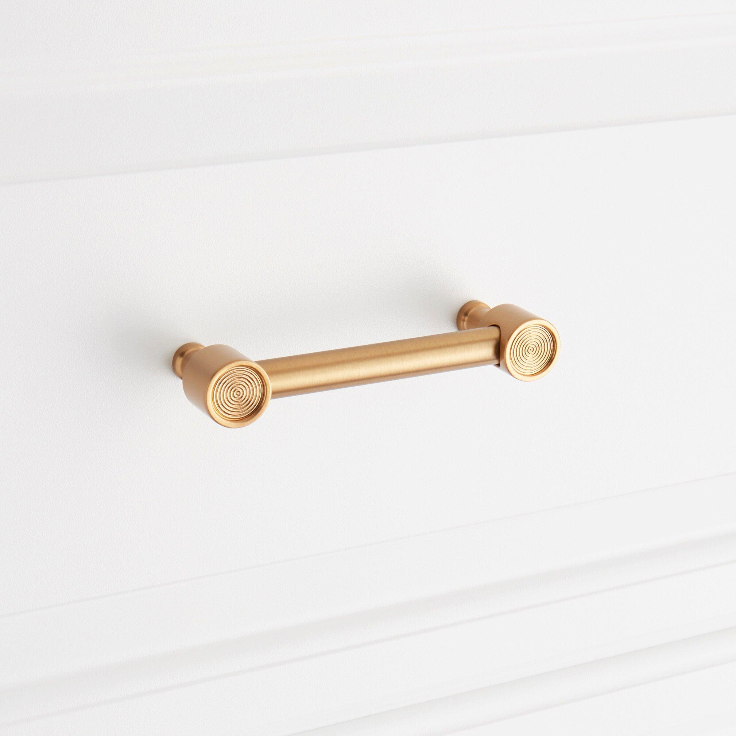 Signature Hardware Brushed Gold 5-1/16 in. Center-to-Center Cabinet Pull 