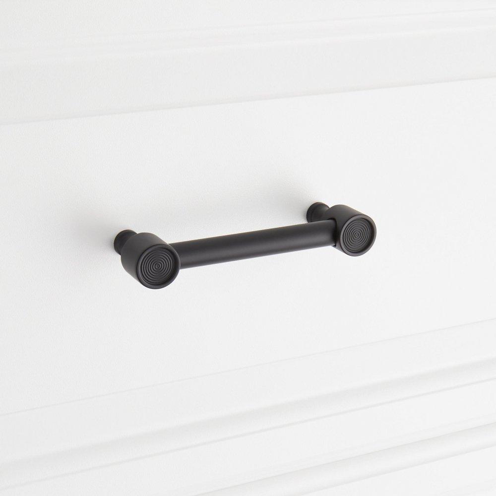 Signature Hardware Matte Black 5-1/16 in. Center-to-Center Cabinet Pull 