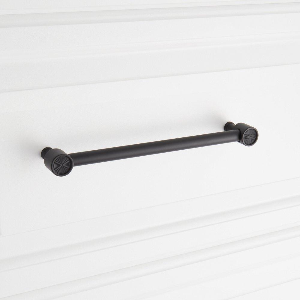 Signature Hardware Matte Black 6-5/16 in. Center-to-Center Cabinet Pull 