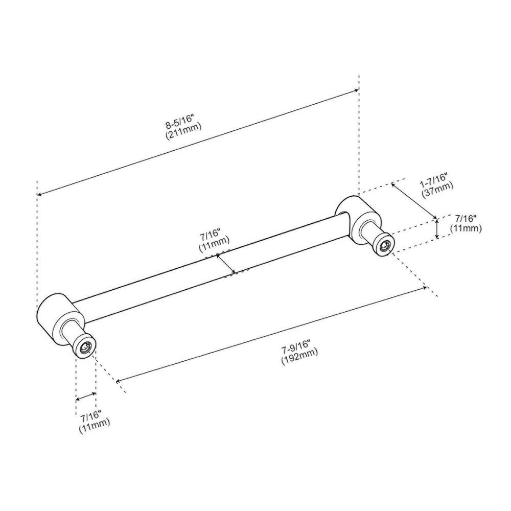 Signature Hardware Golden Champagne 7-9/16 in. Center-to-Center Cabinet Pull 