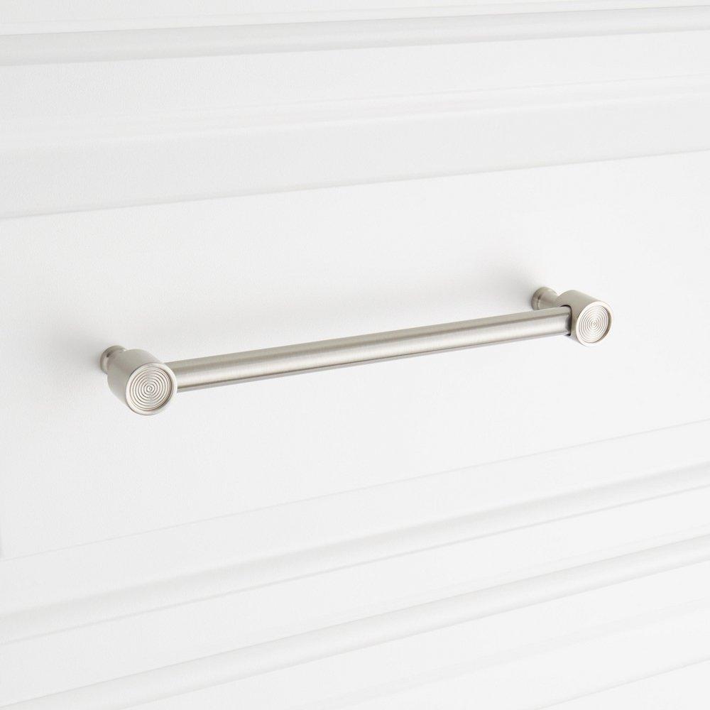 Signature Hardware Satin Nickel 7-9/16 in. Center-to-Center Cabinet Pull 