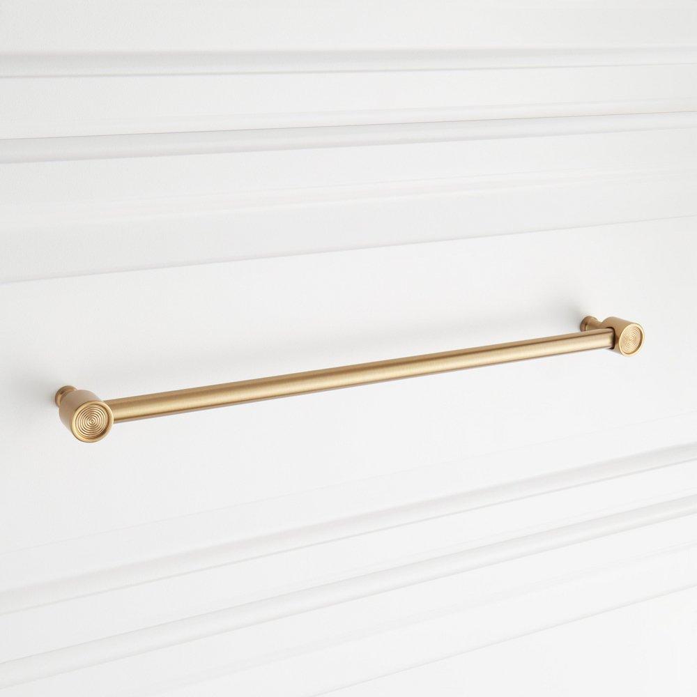 Signature Hardware Brushed Gold 12-5/8 in. Center-to-Center Cabinet Pull 