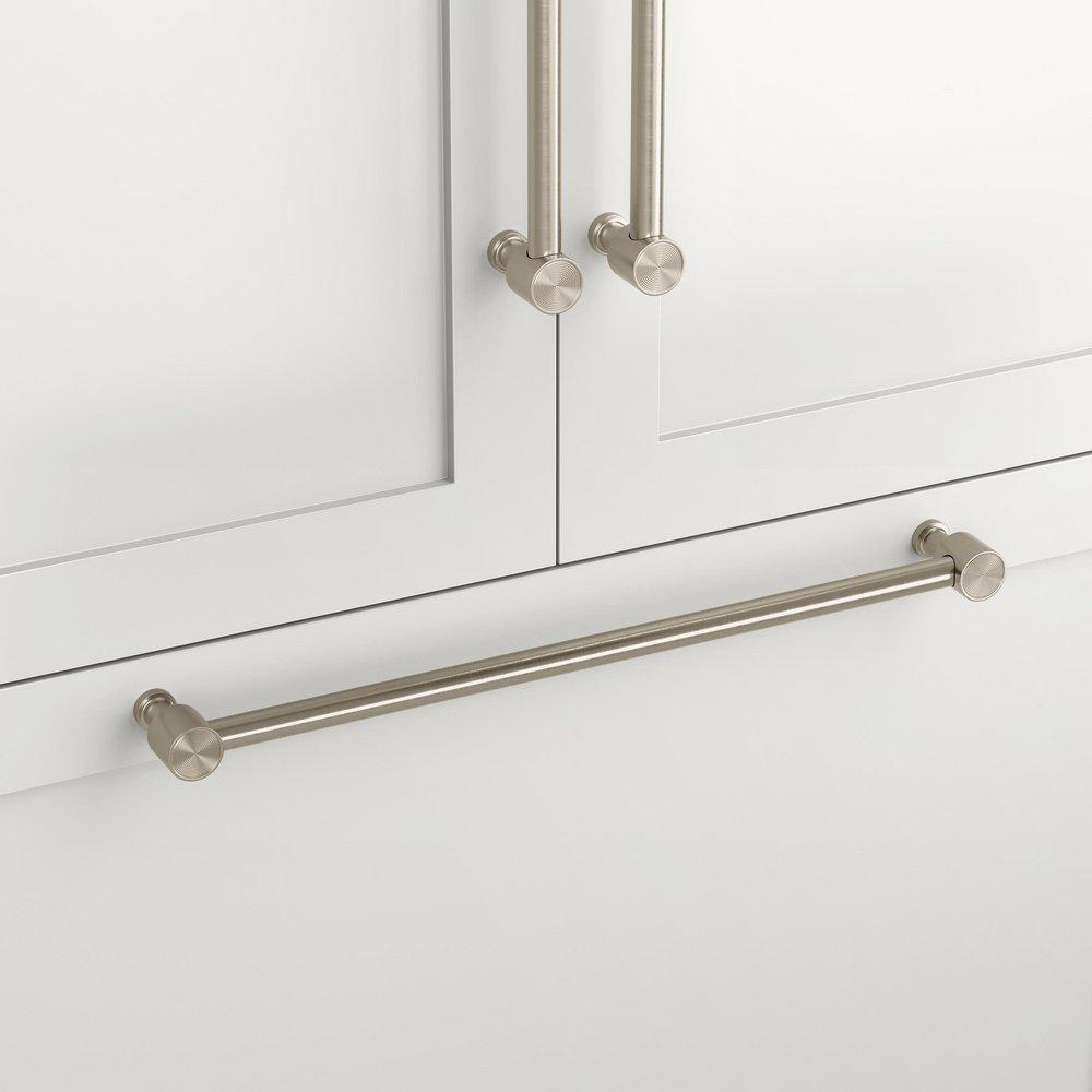 18 in. Center-to-Center Appliance Pull in Satin Nickel 
