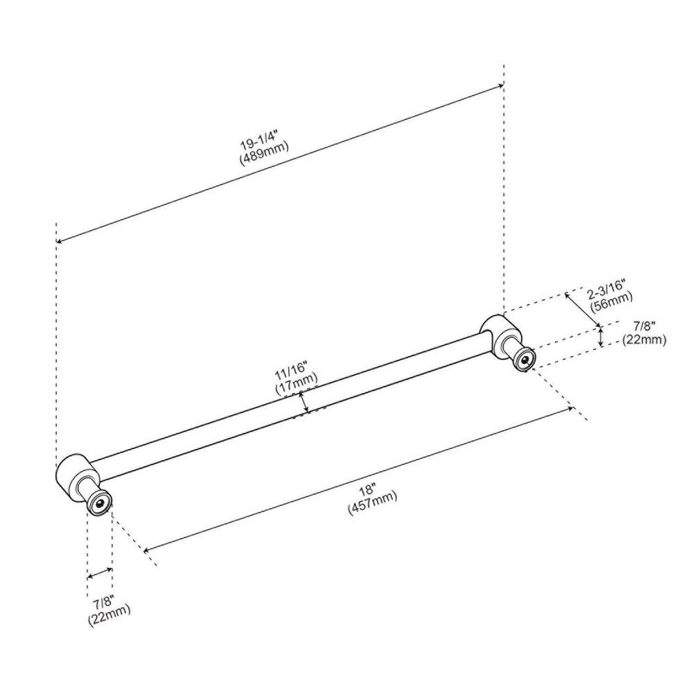 18 in. Center-to-Center Appliance Pull in Satin Nickel 