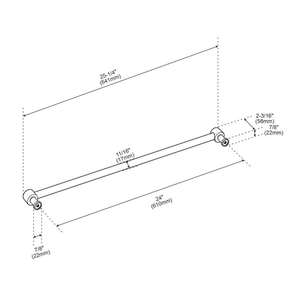 Signature Hardware Brushed Gold 24 in. Center-to-Center Appliance Pull 