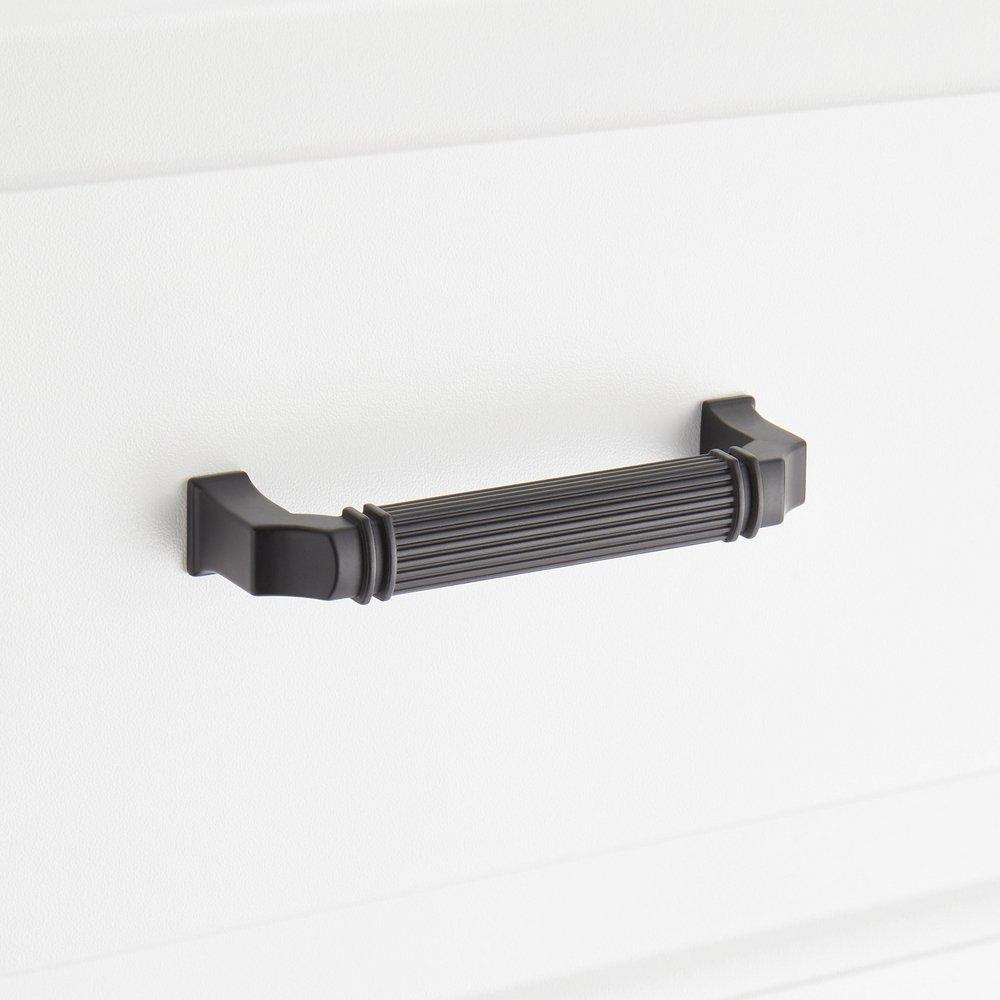 Signature Hardware Matte Black 3-3/4 in. Center-to-Center Cabinet Pull 