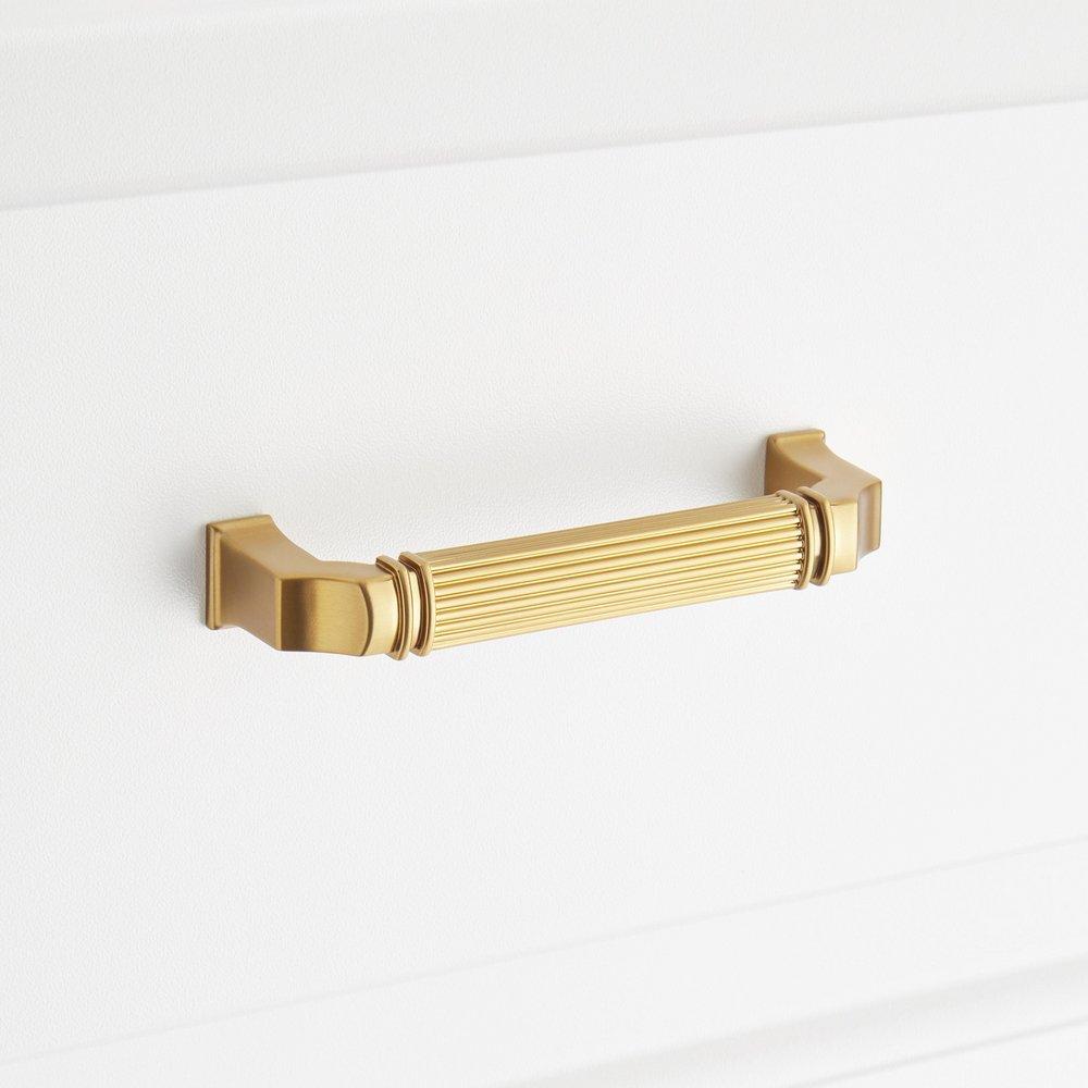 Signature Hardware Brushed Gold 5-1/16 in. Center-to-Center Cabinet Pull 