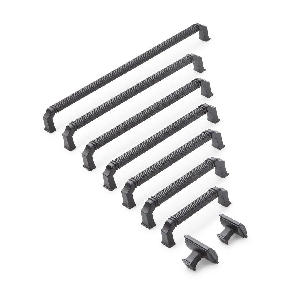 Signature Hardware Matte Black 7-9/16 in. Center-to-Center Cabinet Pull 