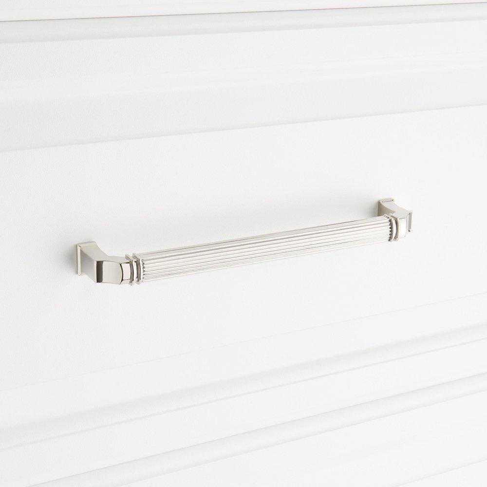 Signature Hardware Polished Nickel 7-9/16 in. Center-to-Center Cabinet Pull 