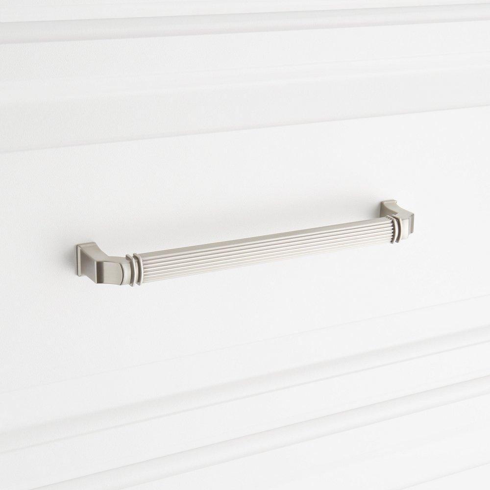 Signature Hardware Satin Nickel 7-9/16 in. Center-to-Center Cabinet Pull 