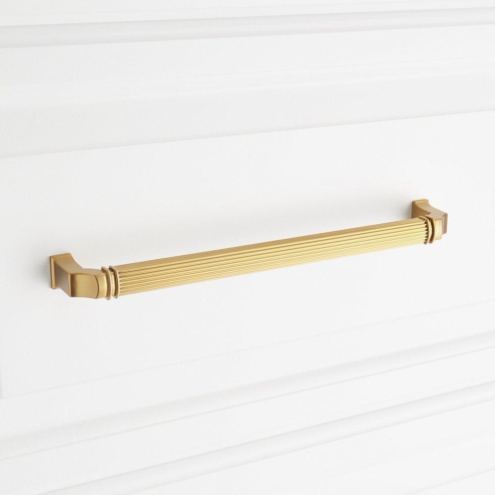 Signature Hardware Brushed Gold 8-13/16 in. Center-to-Center Cabinet Pull 