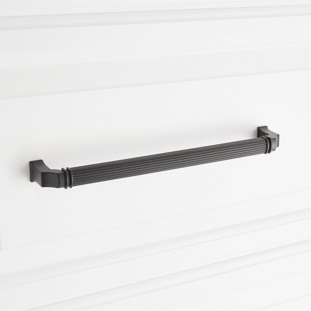 Signature Hardware Matte Black 8-13/16 in. Center-to-Center Cabinet Pull 