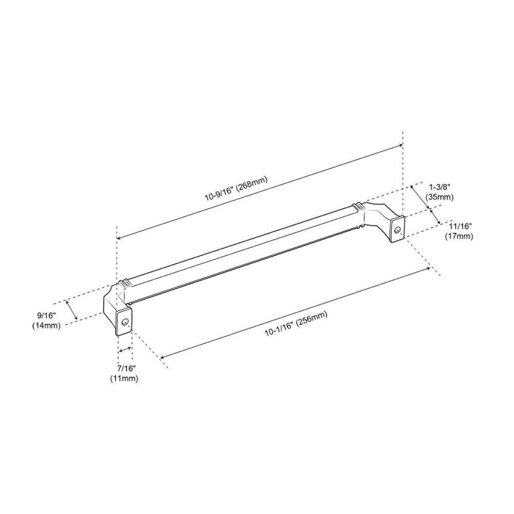 Signature Hardware Champagne Bronze 10-1/16 in. Center-to-Center Cabinet Pull 