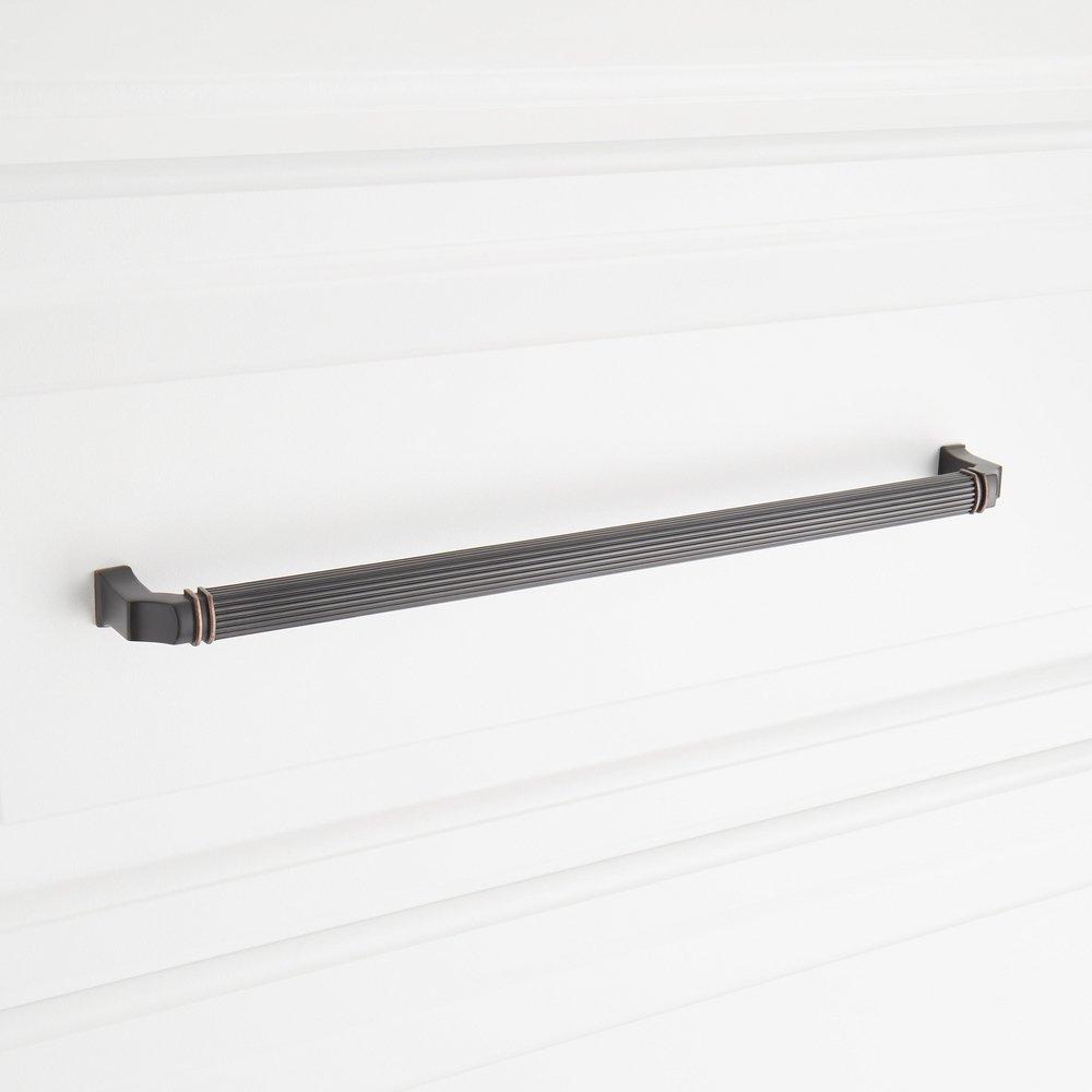 Signature Hardware Oil Rubbed Bronze 10-1/16 in. Center-to-Center Cabinet Pull 