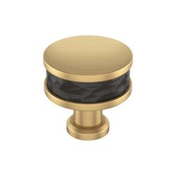 1-1/4 in. Cabinet Knob in Matte Black/Champagne Bronze