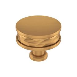 1-1/2 in. Hammered Mushroom Cabinet Knob in Brushed Gold