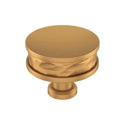 1-1/2 in. Hammered Mushroom Cabinet Knob in Brushed Gold
