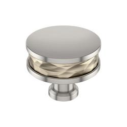1-1/2 in. Hammered Mushroom Cabinet Knob in Golden Champagne/Satin Nickel