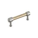 3-3/4 in. Center-to-Center Cabinet Pull in Golden Champagne/Satin Nickel