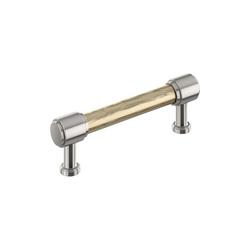 3-3/4 in. Center-to-Center Hammered Bar Cabinet Pull in Golden Champagne/Satin Nickel
