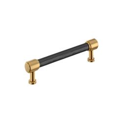 5-1/16 in. Center-to-Center Cabinet Pull in Matte Black/Champagne Bronze