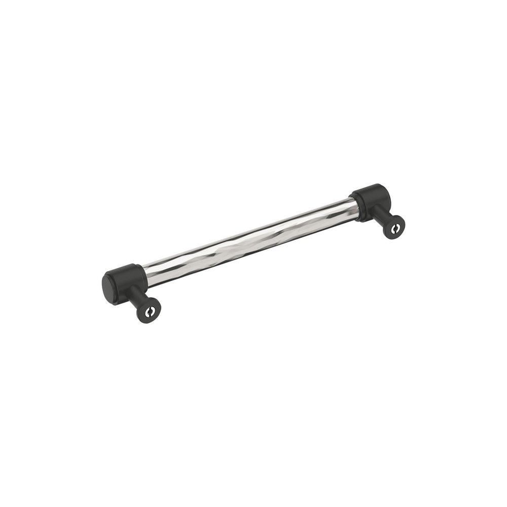 Signature Hardware Polished Chrome/Matte Black 6-5/16 in. Center-to-Center Cabinet Pull 