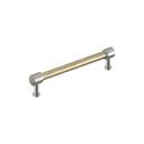 6-5/16 in. Center-to-Center Cabinet Pull in Golden Champagne/Satin Nickel