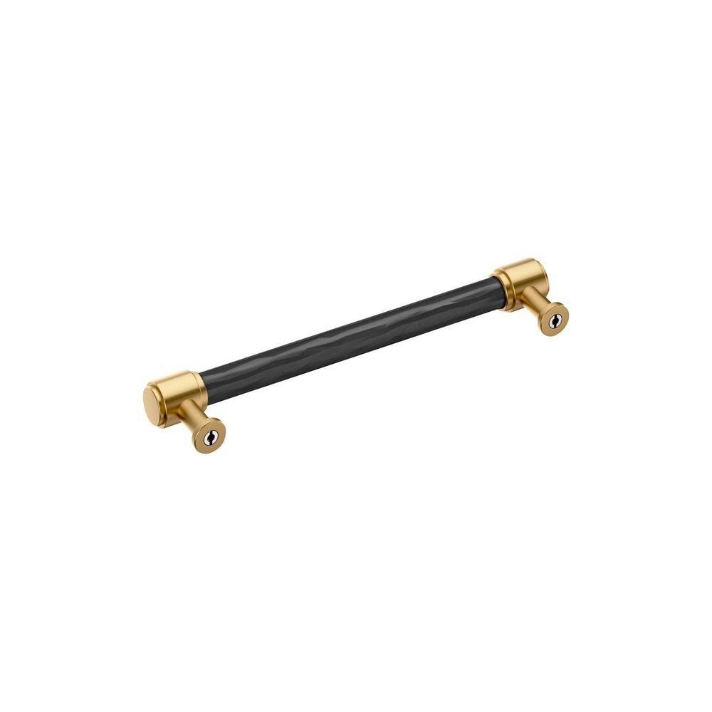Signature Hardware Matte Black/Champagne Bronze 6-5/16 in. Center-to-Center Cabinet Pull 