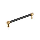 8-13/16 in. Center-to-Center Cabinet Pull in Matte Black/Champagne Bronze