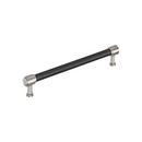 8-13/16 in. Center-to-Center Cabinet Pull in Matte Black/Polished Nickel